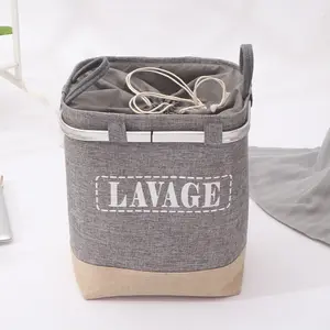 Organizador de almacenamiento plegable, juguete para ropa de bebé, bolsa de almacenamiento de ropa sucia con cordón