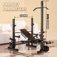 Station de musculation multifonctionnelle pour la maison avec banc réglable, rack de musculation et équipement de musculation pour tirage à la tricepse