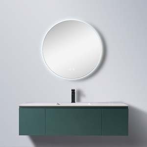 Meuble de salle de bain mural flottant à un seul lavabo, résistant à l'eau, de qualité supérieure, pour hôtel, rangement de salle de bain - Product Image 1