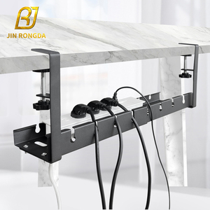 조정 가능한 텔레스코픽 케이블 관리 트레이 사무실 책상 아래 수납 정리함 도구 와이어 정리함 드릴링 필요 없음 - Product Image 2