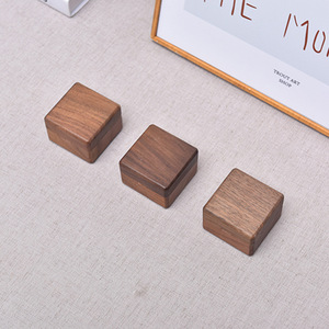 Black Walnut Solid Wood Jewelry Box Square Small <b>Ring</b> Earring <b>Storage</b> Box Simple Style - Product Image 4