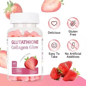 Gommes à mâcher multivitaminées au collagène et au glutathion à la saveur de fraise, 60 gommes, favorise la santé de la peau, le système immunitaire, végétalien, pour adultes - Product Image 4
