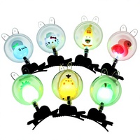 Pince à cheveux en plastique LED clignotante en forme de boule ondulée, motif dessin animé, article très vendu pour les marchés nocturnes, petit cadeau promotionnel, jouet lumineux