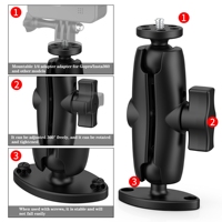 Support de tête sphérique 360° universel pour caméra d'action, caméra de surveillance, moniteur extérieur, pour arbre, bois, mur, stable, polyvalent, réglable 1/4