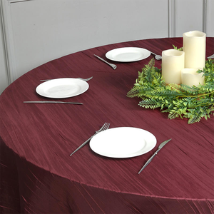 Wholesale Crinkle Fancy Taffeta Round Tablecloth Reusable Wrinkle Texture <strong>Table</strong> <strong>Cover</strong> for Wedding Banquet Hotel Event Decor - Product Image 5