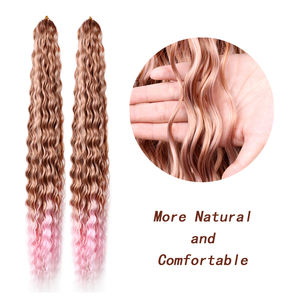 Vente en gros de paquets de cheveux synthétiques Deep Wave Twist 32 pouces de long Extensions de cheveux bouclés Deep Wave Twist <span class=keywords><strong>Crochet</strong></span> Tressage pour les femmes - Product Image 2