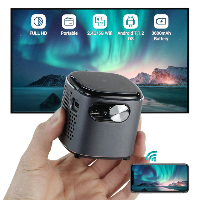 Hotack Wholesale Portable Mini Touch DLP Projector Smart Android Wifi Video Cinema Projector