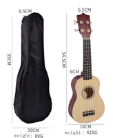 Starway Wholesale Musical Instrument Ukulele 4 Strings 21 Inch Basswood Color Acoustic Guitar for Beginner Children