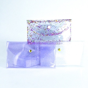 Hot Sale Custom Shape Size Glitter Cosmetic Pvc <strong>Zip</strong> Bags Holographic Hand Bag Button Gold Purple Sliver Pvc Glitter <strong>Pouch</strong> Bags - Product Image 4