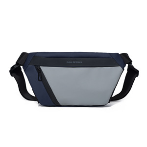 Color Blocking Large Capacity Men's Chest Crossbody Sling <b>Bags</b> Waterproof Designer Anti-Theft Features Zipper Soft for Business - Product Image 3