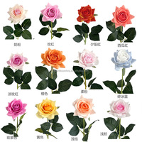 M03 Hochzeitsdekoration Künstliche Echte Haptik Rosen Blumen Babyrosa Seidenrosen Kunstblumen Einzelner Rosenstiel für Heimdekoration
