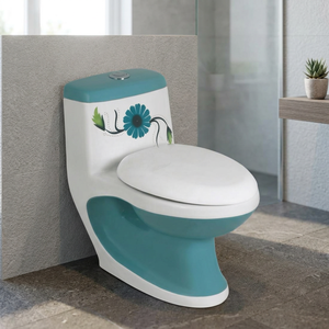 Inodoro Moderno de Una Pieza, Sifónico, de Cerámica, con Sifón en P, Doble Descarga Automática, Montado en el Suelo, para Hotel - Product Image 6