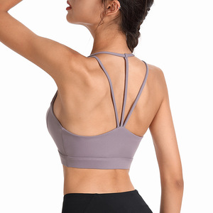 <span class=keywords><strong>Sujetador</strong></span> Deportivo de Yoga con Tirantes Finos y Soporte Alto, 100% Nailon, <span class=keywords><strong>Talla</strong></span> <span class=keywords><strong>Grande</strong></span>, Sin Aro, Antigolpes, para Correr y Fitness, Ropa Deportiva Femenina - Product Image 4