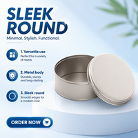 Boîte en métal ronde personnalisée pour biscuits, en fer blanc de qualité alimentaire, hermétique avec couvercle coulissant, pour le stockage de biscuits et gâteaux, coffret cadeau, vente en gros
