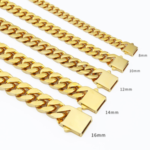 Collar <span class=keywords><strong>de</strong></span> Cadena Eslabón Cubano <span class=keywords><strong>de</strong></span> Miami <span class=keywords><strong>de</strong></span> Acero Inoxidable Sólido <span class=keywords><strong>de</strong></span> 12 mm Estilo Kilo Hip Hop Chapado en <span class=keywords><strong>Oro</strong></span> <span class=keywords><strong>de</strong></span> <span class=keywords><strong>18k</strong></span> <span class=keywords><strong>de</strong></span> Alta Calidad Jinruiya <span class=keywords><strong>para</strong></span> <span class=keywords><strong>Hombre</strong></span> - Product Image 1