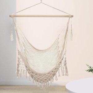 Silla Hamaca Azul con Barra Separadora, Silla Columpio Estilo Caribeño, Capacidad de Peso de 300 LBS, Silla Colgante con Cuerdas - Product Image 3