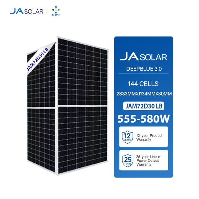 Ja Solar Module Zonnepanelen 555W 560W 565W 570W 575W 580W N-Type Bifacial Double Glass Ja Solar Panel Roof Mount Solar Panel