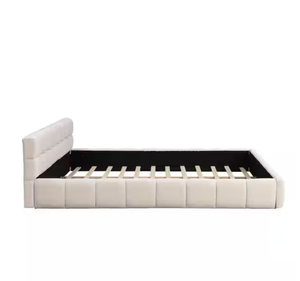 <span class=keywords><strong>Letto</strong></span> King Size <span class=keywords><strong>con</strong></span> Struttura in Legno, Imbottito in Ciniglia, <span class=keywords><strong>con</strong></span> <span class=keywords><strong>Testiera</strong></span> Trapuntata Quadrata e Base a Piattaforma - Product Image 5