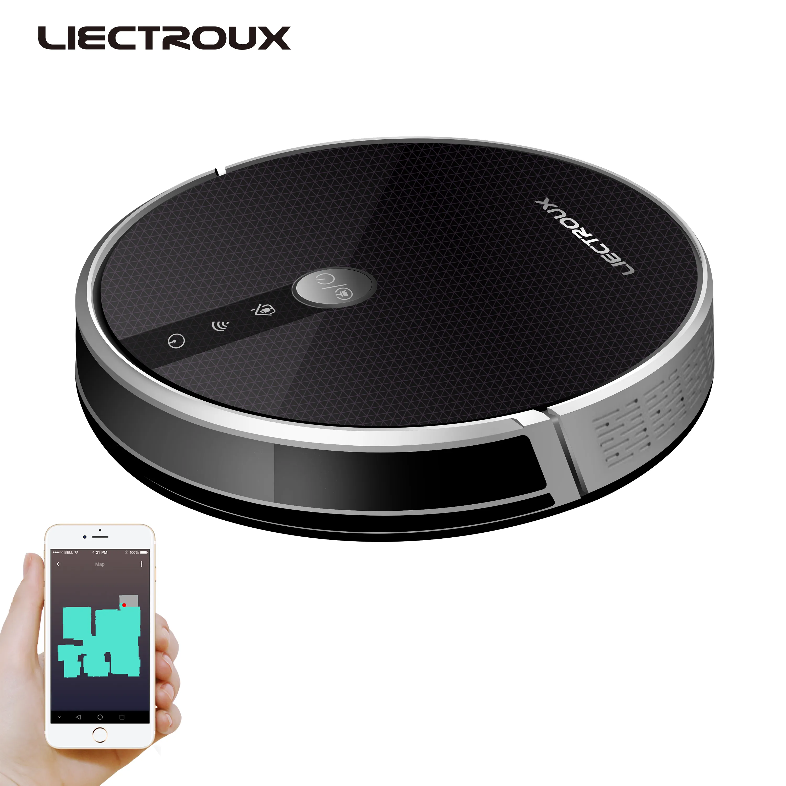 Liectroux C30B Kualitas Tinggi Auto Kapasitas Besar Disetujui Jerman Filter Air Smart Robot Vacuum Cleaner dengan DUST Bin Kebisingan Rendah