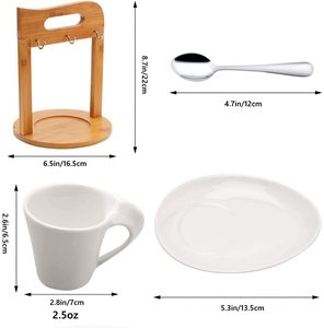 Ensemble de 6 tasses à <span class=keywords><strong>café</strong></span> expresso Offre Spéciale, 2.5oz avec support et <span class=keywords><strong>service</strong></span> soucoupe, tasse à <span class=keywords><strong>café</strong></span> turque - Product Image 2