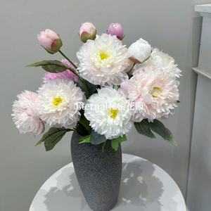 Bouquet de pivoines artificielles Secret Garden, 3 têtes, blanc et rose, décoration de mariage, art floral pour la maison - Product Image 1
