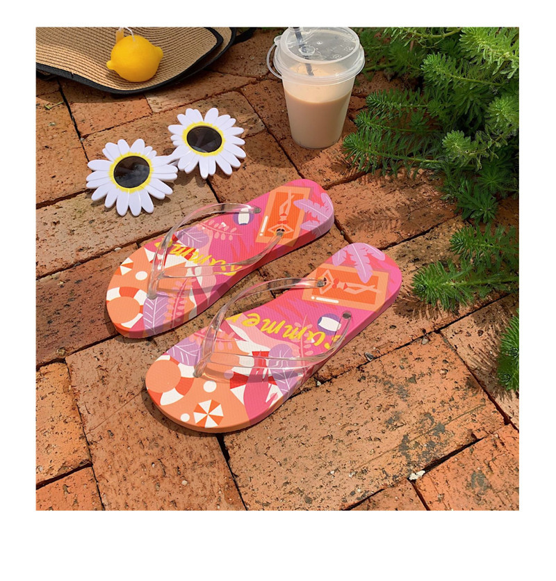 Summer Beach Beach Flip Flops Girls Custom Logo PVC Flips-flops Slippers Women