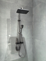 Système de douche pluie en laiton au design moderne avec douchette murale pour appartement, eau chaude et froide