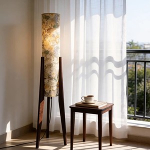 Lampe sur pied en <span class=keywords><strong>papier</strong></span> fleuri Baozhao Xuan pour salon, canapé, chambre à coucher, style Wabi-sabi <span class=keywords><strong>chinois</strong></span>, nouveau design, ambiance vintage - Product Image 6