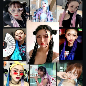 Peluca de Cola de Caballo con <span class=keywords><strong>Trenza</strong></span> de Tres Hebras para Mujer, Estilo Spice Girl, Estilo Nacional, <span class=keywords><strong>Trenza</strong></span> con Degradado de Color, <span class=keywords><strong>Trenza</strong></span> de Fibra de Alta Temperatura - Product Image 3