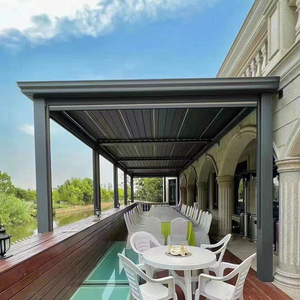 Pérgola Bioclimática para Exteriores de <span class=keywords><strong>3x3</strong></span>, 3x4, 3x5, 3x6, 4x4, 4x5, 4x6, 5x5, 5x6, Eficiente en Energía, para Patio y Jardín - Product Image 1