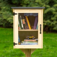 Caja de almacenamiento de madera maciza, exhibición creativa de correo al aire libre y gabinete de almacenamiento de archivos de libros para el hogar, caja de libros de biblioteca para compartir libros