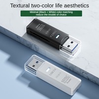 Lecteur de carte SD/TF USB2.0 haute vitesse 2 en 1, lecteur de carte multifonctionnel pour transfert de données sur mini-ordinateur