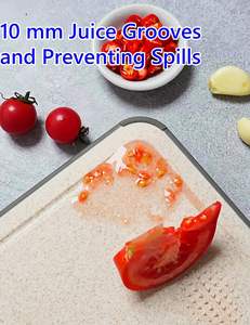 Wheat Straw and 304 Stainless Steel Double-Sided Eco-Friendly Kitchenware Cutting Board with Knife <b>Sharpener</b> and Grinder - Product Image 2