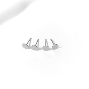 Zoryn G23 <b>Titanium</b> Alloy Electroplated Round Ear Posts Flat-Back Earring Findings DIY Pearl <b>Stud</b> Earrings for Earring Making - Product Image 2