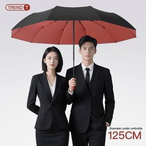 Parapluie pliant surdimensionné 125 cm à ouverture et fermeture automatiques, 10 baleines, coupe-vent, anti-UV, grand parapluie de voyage pour hommes, personnalisable avec logo OEM, marque AD - Product Image 3