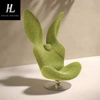 Fauteuil design nordique, chaise simple, chaise en forme de lapin, moderne et créative, avec dossier haut