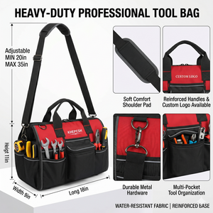 Performance-Grade Heavy-Duty Electricians <b>Tool</b> Kit Waterproof Engineer Canvas <b>Bag</b> Electrician's <b>Tool</b> <b>Bag</b> Customizable OEM ODM - Product Image 1