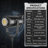 Éclairage vidéo LED professionnel KY-BK300III 300W bicolore 2800K-6800K COB pour photographie avec monture Bowens et télécommande