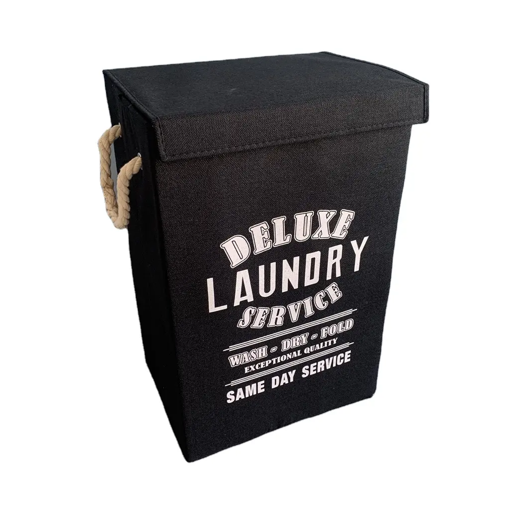 ढक्कन के साथ कपड़े धोने में बाधा और हटाने योग्य कपड़े धोने का बैग, बड़े बंधनेवाला 2 डिवाइडर गंदे कपड़े की टोकरी हैंडल के साथ काले