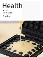 LEXIA Nouveau design, gaufrier et grille-pain électrique antiadhésif à revêtement céramique, pour sandwichs et gaufres, usage domestique, Zhejiang Green