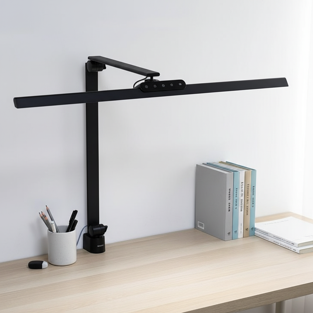 Nordic Modern Minimalist Electric Led Clip Desk Lamp Swing Arm Flexible Gooseneck Aluminum Lamps Eye-Caring 5 Color Modes Touch