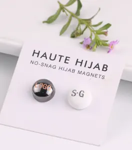 Paillettes magnétiques pour Hijab, 1 pièce, foulard musulman en cristal brillant, colorées, uniques, châle à gravure au Laser, broche avec bouton magnétique