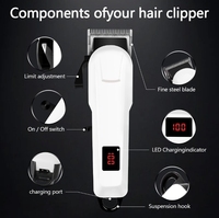 Tondeuse à cheveux sans fil professionnelle 6500RPM LCD |   Lame en acier inoxydable 2000mAh 3.5H Salon |   Logo personnalisé OEM, grossiste en gros