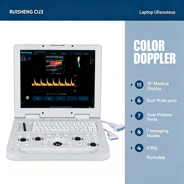 Laptop Color Doppler Ultrasound System Portable Medical Scanner with Convex Linear Probe for Full Body Clinical Diagnosis