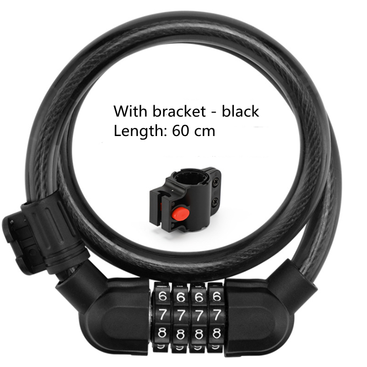 New design Outdoor Security Anti-theft Foldable Bicycle Lock 4-Digital Password Smart Bike Lock Accessories