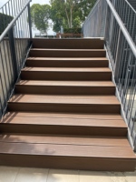 Plancher en bois composite WPC, co-extrusion, imperméable, antidérapant, dalles carrées à emboîtement pour jardin extérieur, cour, terrasse