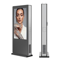 Pantalla LCD Táctil de 65 Pulgadas, Doble Cara, para Exteriores, de Alto Brillo, para Publicidad Digital, Resistente al Agua IP65, 2K 4K