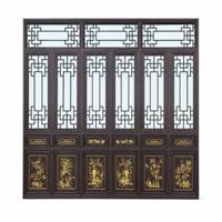 Fenêtre à battant en verre transparent insonorisée en alliage d'aluminium de style antique chinois de l'usine JCX, avec verre Energy Star et structure en acier inoxydable
