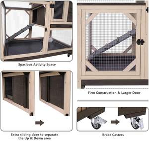 Vente en gros de cages à lapins en bois pour l'intérieur avec enclos extérieur, maison pour lapins, produit pour animaux de compagnie - Product Image 5