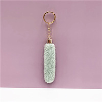 Porte-monnaie UMOO tendance en fausse fourrure douce avec pompon en peluche, porte-clés de voiture en forme 3D, breloque de sac en fourrure, impression numérique